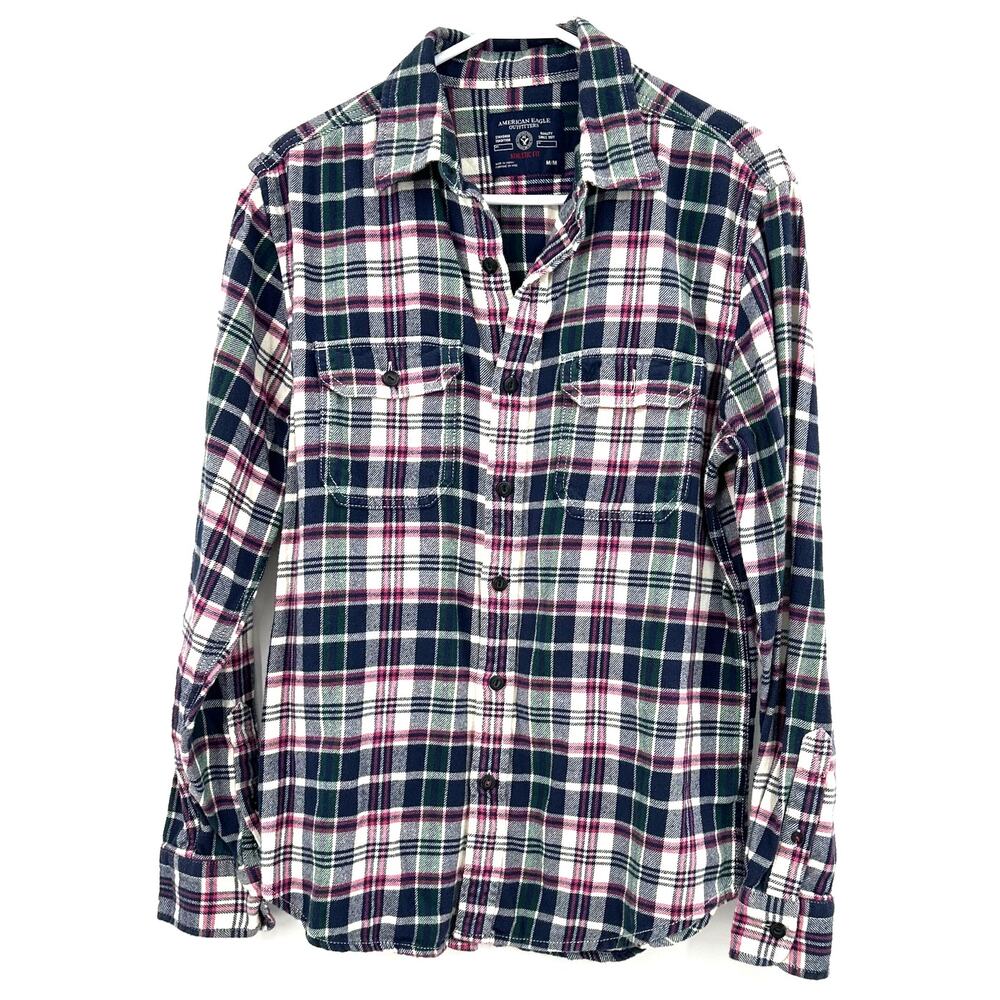 American Eagle Outfitters Size Medium Long Sleeve Button Up Flannel Top Shirt